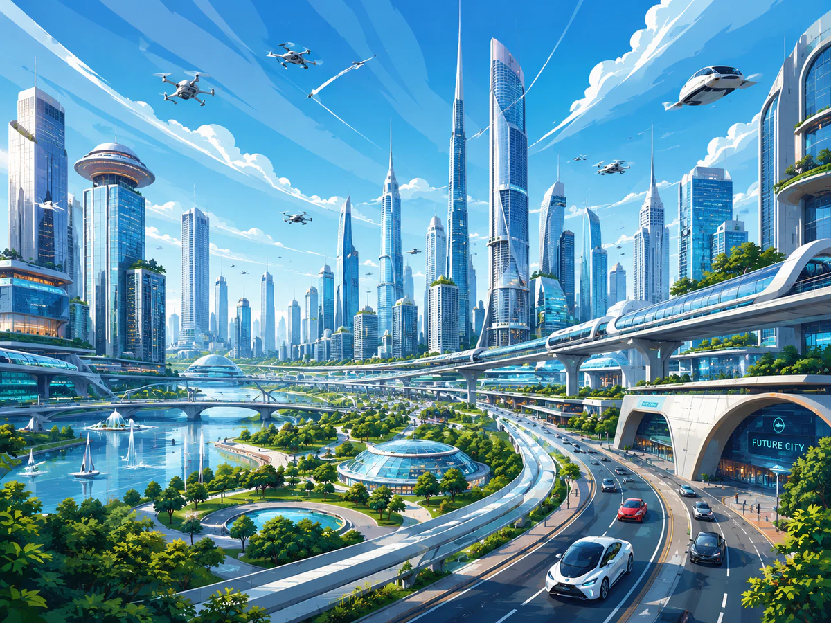 Modern city vector illustration